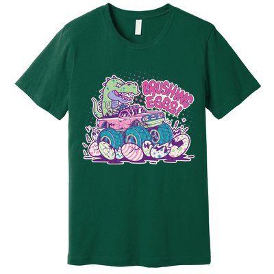 Funny Easter Crushing Eggs TRex Dinosaur Monster Truck Premium T-Shirt