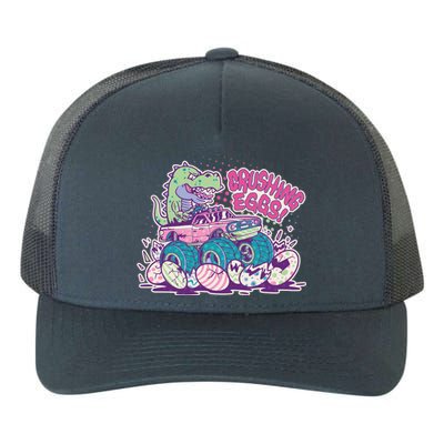 Funny Easter Crushing Eggs TRex Dinosaur Monster Truck Yupoong Adult 5-Panel Trucker Hat