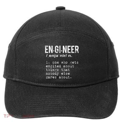 Funny Engineering Cute Gift Engineer Definition Funny Gift 7-Panel Snapback Hat