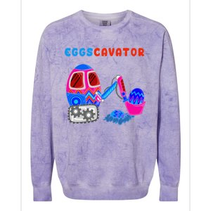 Funny Eggscavator Cute Excavator Easter Lovers Gift Colorblast Crewneck Sweatshirt