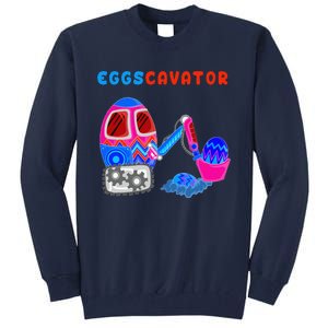 Funny Eggscavator Cute Excavator Easter Lovers Gift Tall Sweatshirt