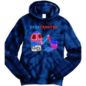 Funny Eggscavator Cute Excavator Easter Lovers Gift Tie Dye Hoodie