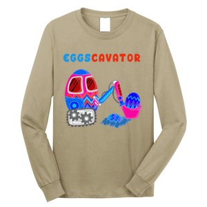 Funny Eggscavator Cute Excavator Easter Lovers Gift Long Sleeve Shirt