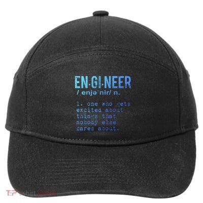 Funny Engineering Cute Gift Engineer Definition Funny Gift 7-Panel Snapback Hat