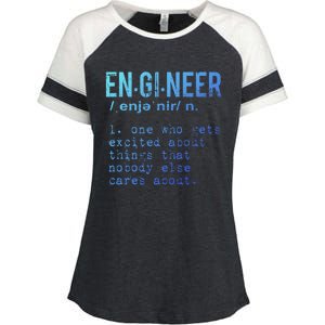 Funny Engineering Cute Gift Engineer Definition Funny Gift Enza Ladies Jersey Colorblock Tee