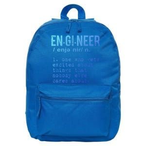 Funny Engineering Cute Gift Engineer Definition Funny Gift 16 in Basic Backpack