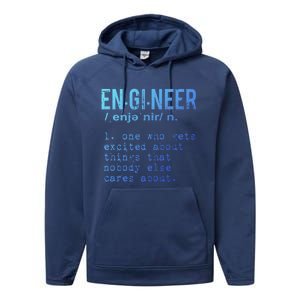 Funny Engineering Cute Gift Engineer Definition Funny Gift Performance Fleece Hoodie