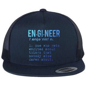 Funny Engineering Cute Gift Engineer Definition Funny Gift Flat Bill Trucker Hat