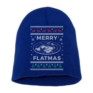 Flat Earth Christmas Gift Merry Flatmas Xmas Gift Short Acrylic Beanie