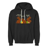 Funny Easter Chocolate Bunny Rabbits Garment-Dyed Fleece Hoodie