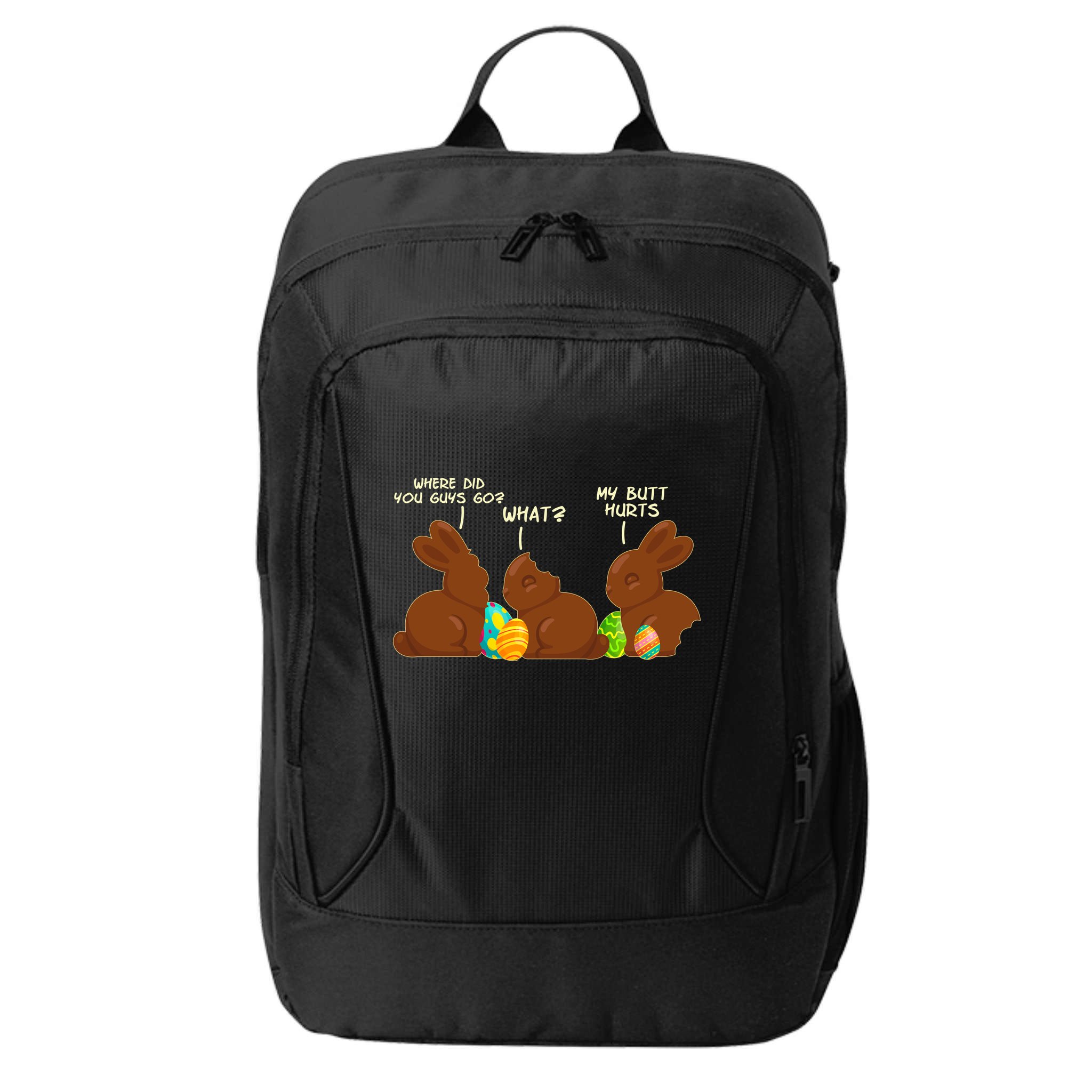 Funny Easter Chocolate Bunny Rabbits City Backpack