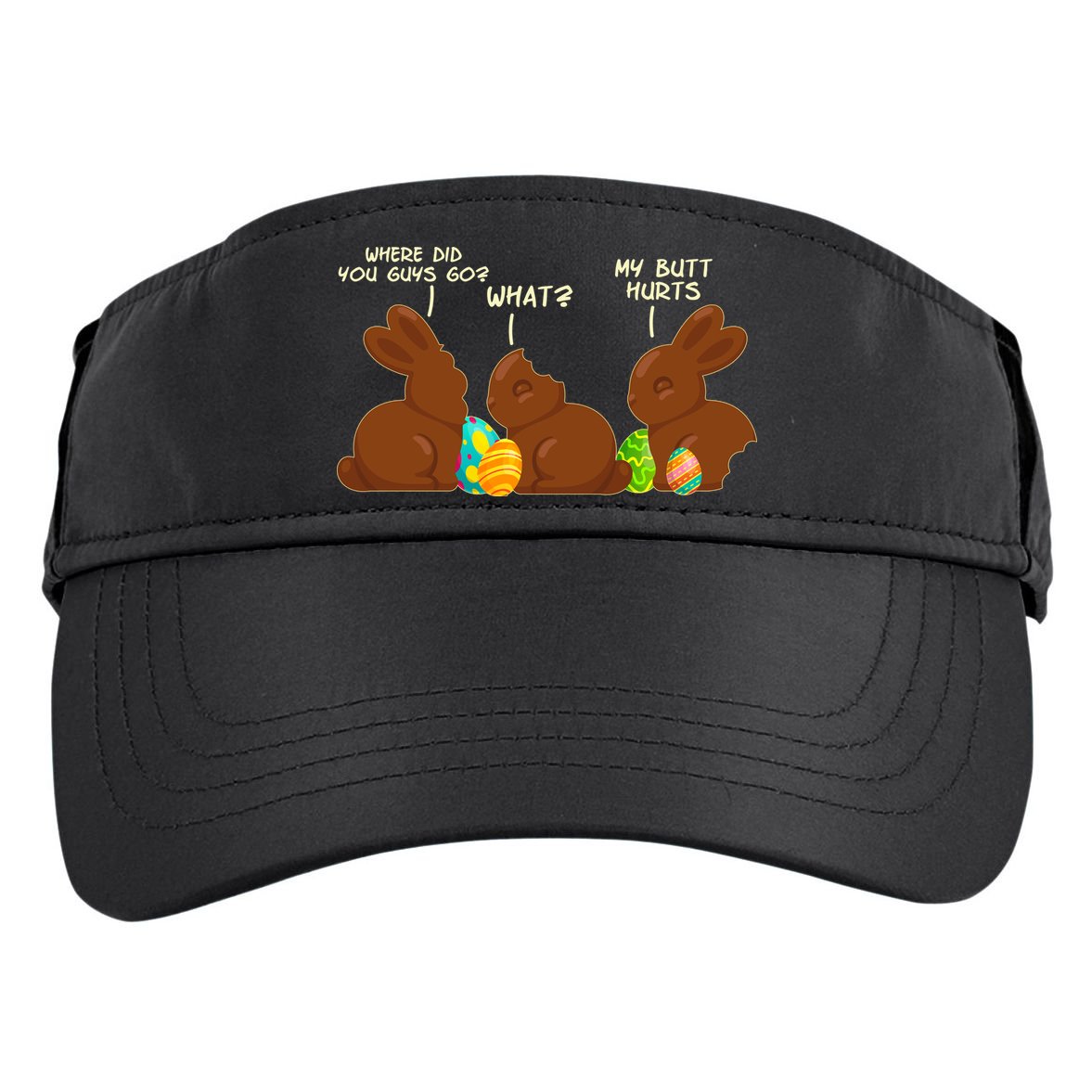 Funny Easter Chocolate Bunny Rabbits Adult Drive Performance Visor