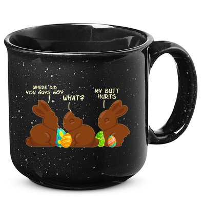 Funny Easter Chocolate Bunny Rabbits 15oz Campfire Ceramic Mug