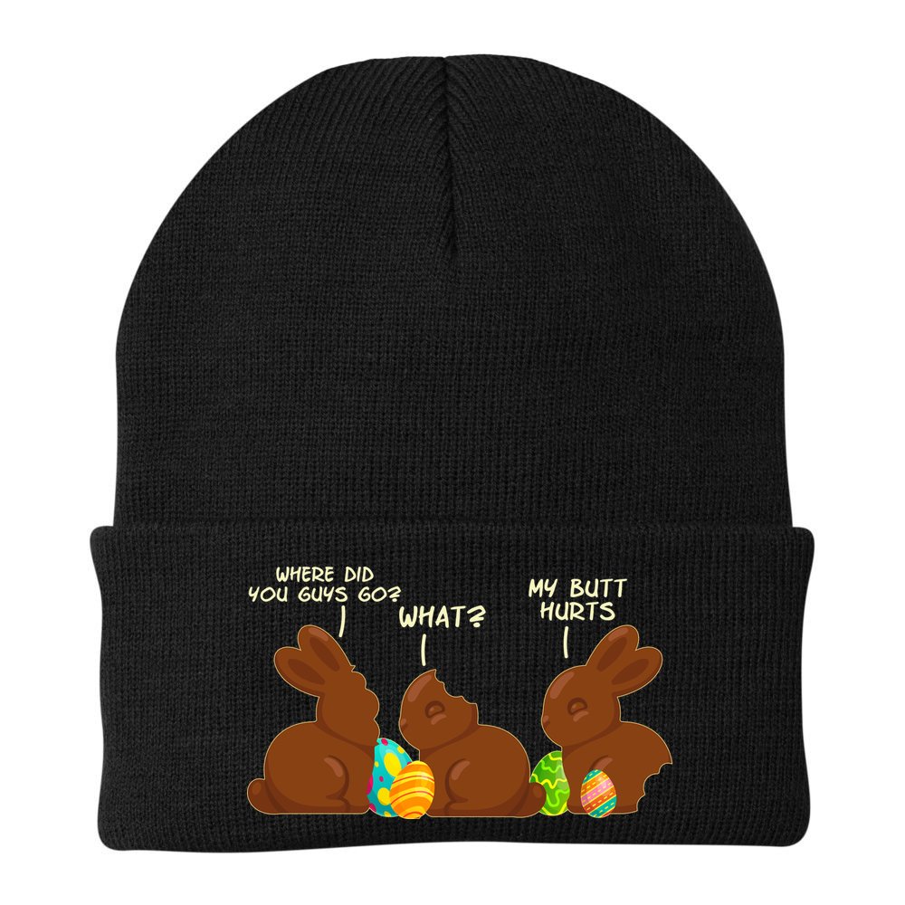 Funny Easter Chocolate Bunny Rabbits Beanie