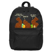 Funny Easter Chocolate Bunny Rabbits 16 in Basic Backpack