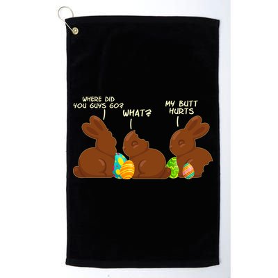 Funny Easter Chocolate Bunny Rabbits Golf Towel