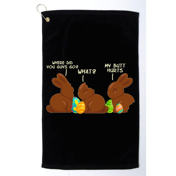 Funny Easter Chocolate Bunny Rabbits Golf Towel