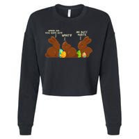 Funny Easter Chocolate Bunny Rabbits Cropped Pullover Crew