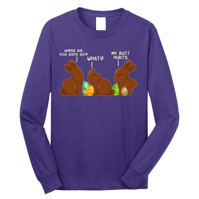 Funny Easter Chocolate Bunny Rabbits Long Sleeve Shirt
