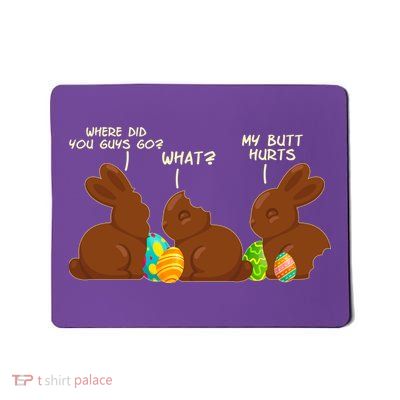 Funny Easter Chocolate Bunny Rabbits Mousepad