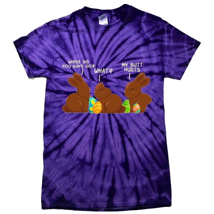 Funny Easter Chocolate Bunny Rabbits Tie-Dye T-Shirt