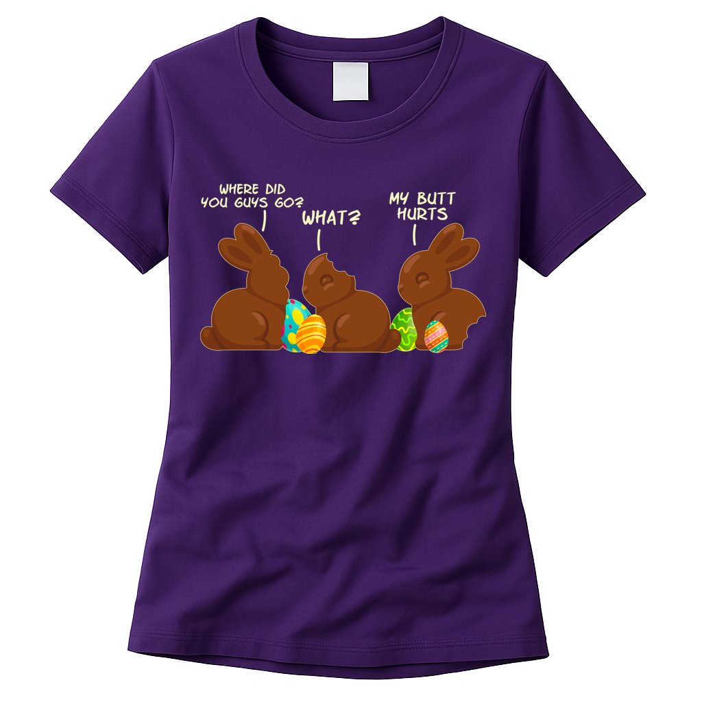 Funny Easter Chocolate Bunny Rabbits Womens T-Shirt