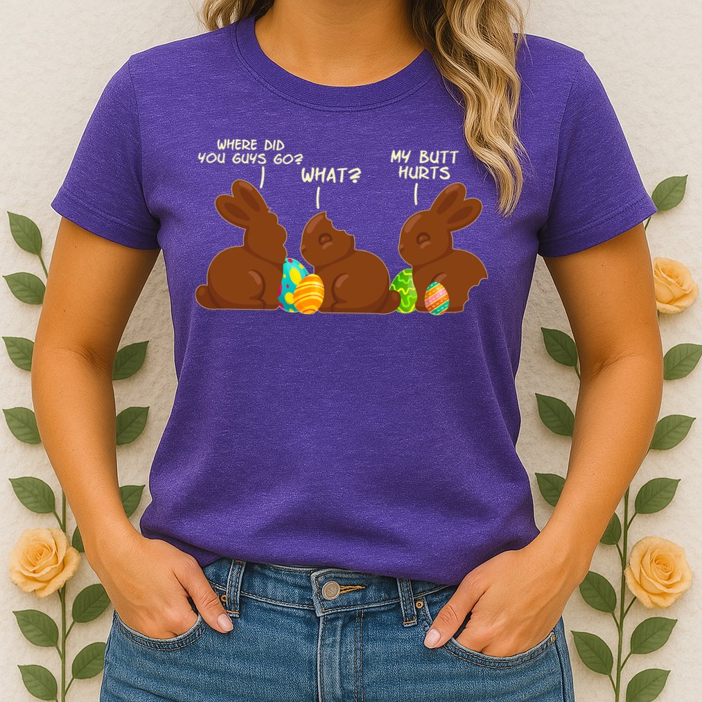 Funny Easter Chocolate Bunny Rabbits Womens T-Shirt