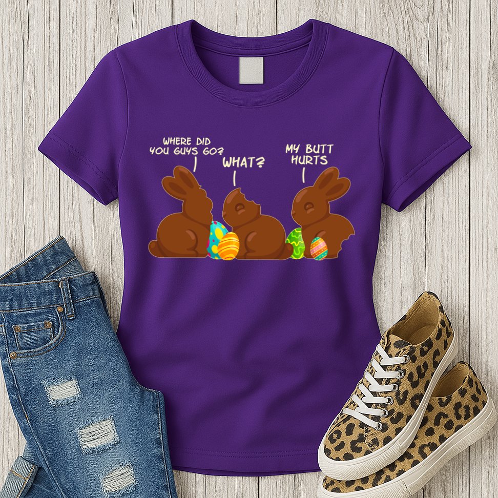 Funny Easter Chocolate Bunny Rabbits Womens T-Shirt