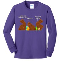 Funny Easter Chocolate Bunny Rabbits Kids Long Sleeve Shirt