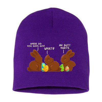 Funny Easter Chocolate Bunny Rabbits Short Acrylic Beanie