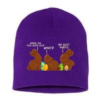 Funny Easter Chocolate Bunny Rabbits Short Acrylic Beanie