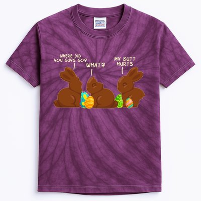Funny Easter Chocolate Bunny Rabbits Kids Tie-Dye T-Shirt