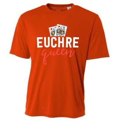 Funny Euchre Cool Gift Euchre Queen Player Mom Gift Cooling Performance Crew T-Shirt