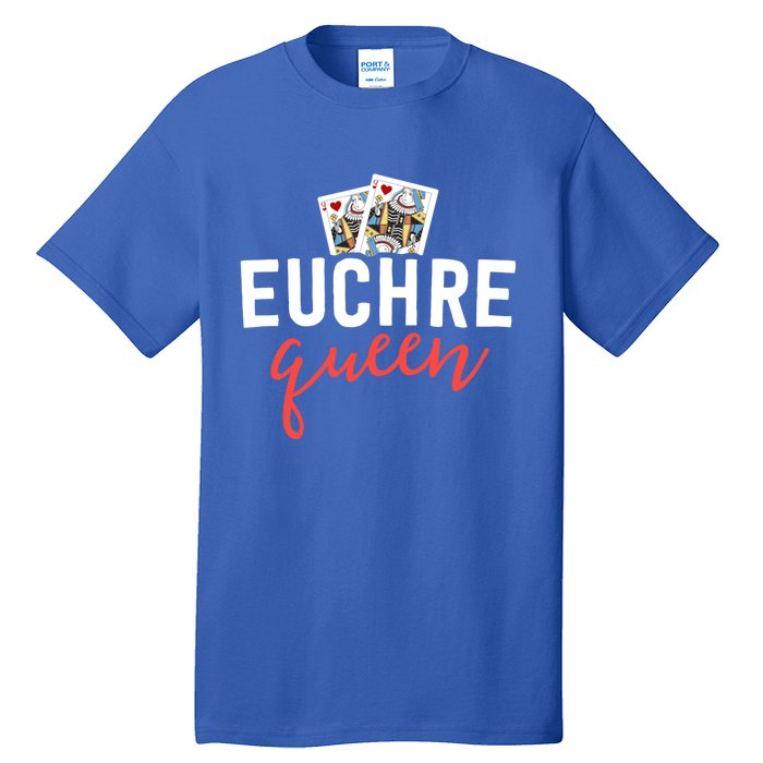 Funny Euchre Cool Gift Euchre Queen Player Mom Gift Tall T-Shirt