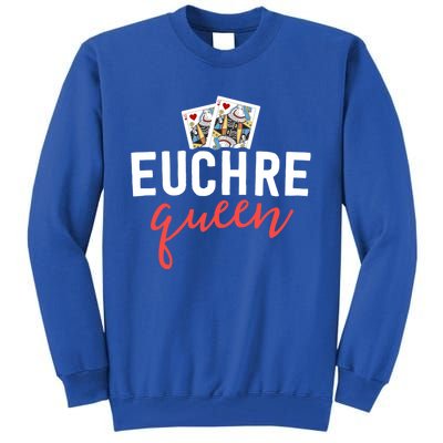 Funny Euchre Cool Gift Euchre Queen Player Mom Gift Tall Sweatshirt