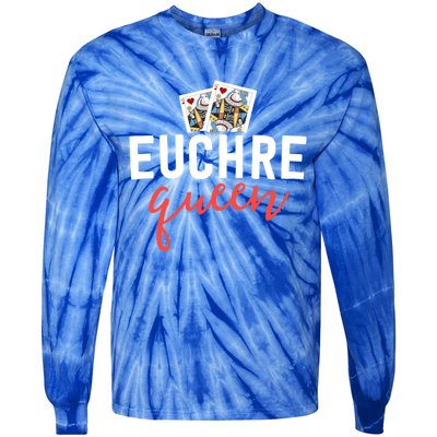 Funny Euchre Cool Gift Euchre Queen Player Mom Gift Tie-Dye Long Sleeve Shirt