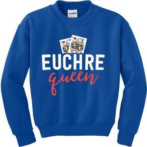 Funny Euchre Cool Gift Euchre Queen Player Mom Gift Kids Sweatshirt