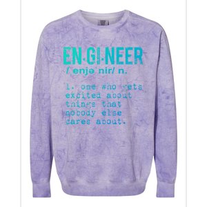 Funny Engineering Cute Gift Engineer Definition Funny Gift Colorblast Crewneck Sweatshirt