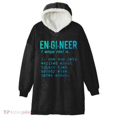 Funny Engineering Cute Gift Engineer Definition Funny Gift Hooded Wearable Blanket