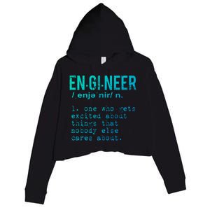 Funny Engineering Cute Gift Engineer Definition Funny Gift Crop Fleece Hoodie