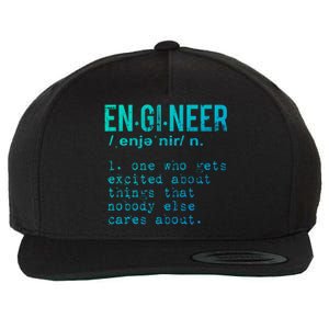 Funny Engineering Cute Gift Engineer Definition Funny Gift Wool Snapback Cap