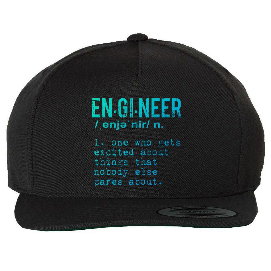 Funny Engineering Cute Gift Engineer Definition Funny Gift Wool Snapback Cap