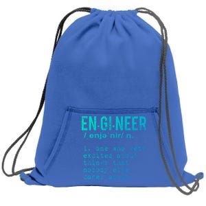 Funny Engineering Cute Gift Engineer Definition Funny Gift Sweatshirt Cinch Pack Bag