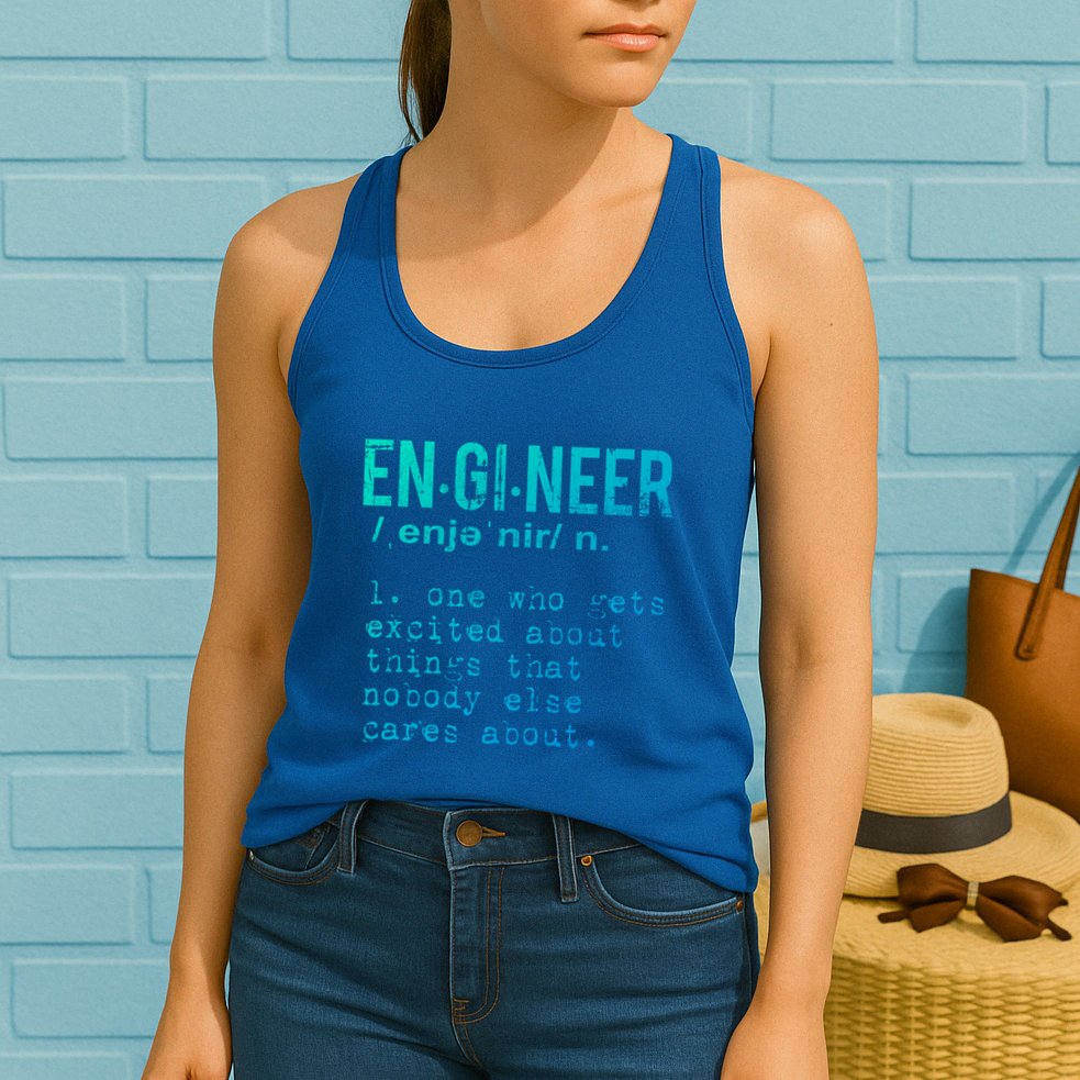 Funny Engineering Cute Gift Engineer Definition Funny Gift Womens Tank Top