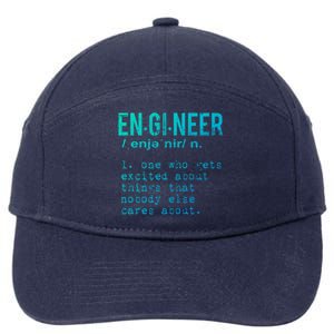 Funny Engineering Cute Gift Engineer Definition Funny Gift 7-Panel Snapback Hat