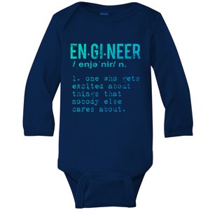 Funny Engineering Cute Gift Engineer Definition Funny Gift Baby Long Sleeve Bodysuit