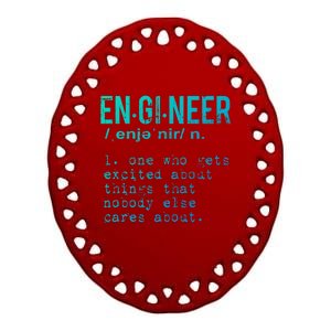 Funny Engineering Cute Gift Engineer Definition Funny Gift Ceramic Oval Ornament