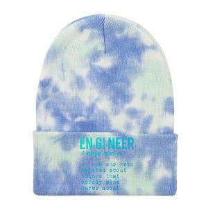 Funny Engineering Cute Gift Engineer Definition Funny Gift Tie Dye 12in Knit Beanie