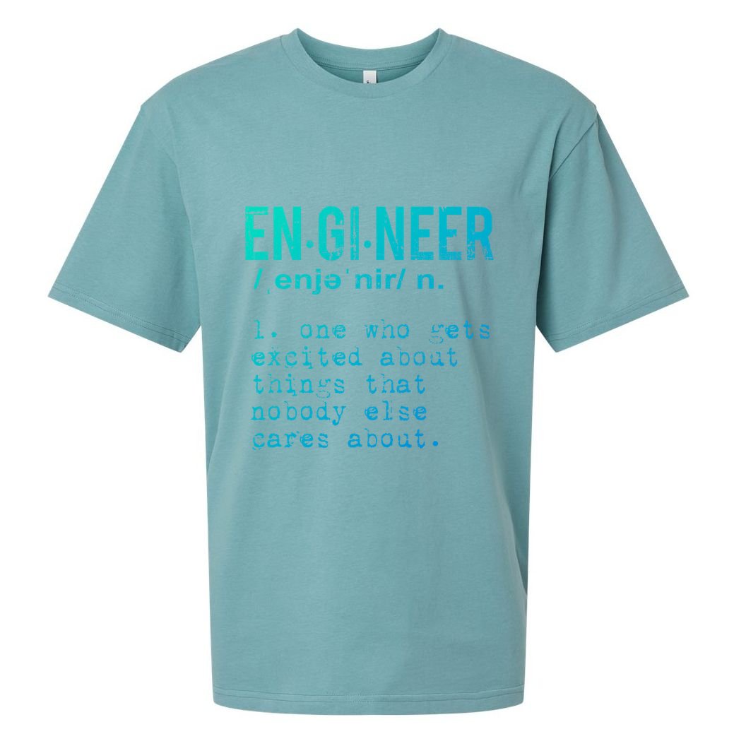 Funny Engineering Cute Gift Engineer Definition Funny Gift Sueded Cloud Jersey T-Shirt