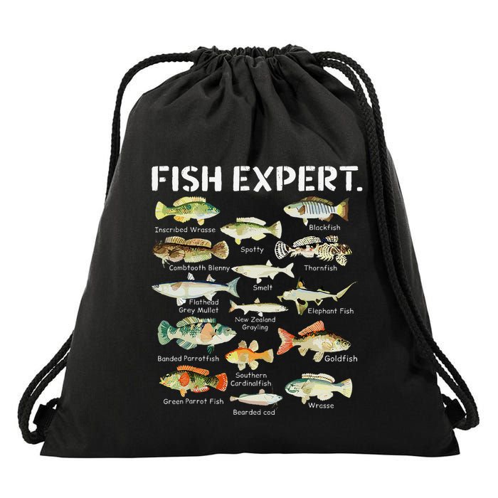 Fish Expert Cute Fish Child Fishing Drawstring Bag